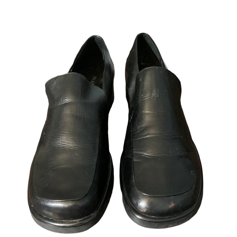 Franco Sarto Black Leather Bocca Block Heel Shoe Size 9.5
